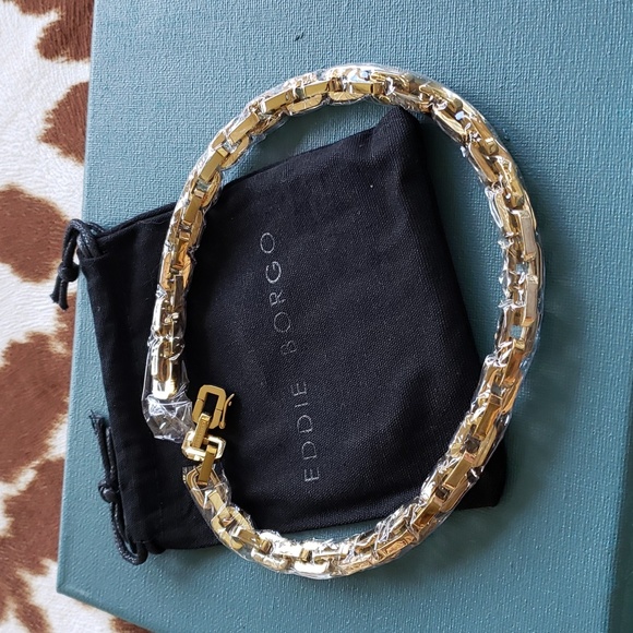 Eddie Borgo Jewelry - Eddie Borgo NEW Supra Hand Carved Gold Chain Link Collar Necklace